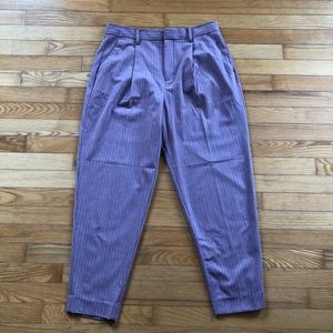 Banana Republic High Rise Tapered trousers in light purple pink stripe